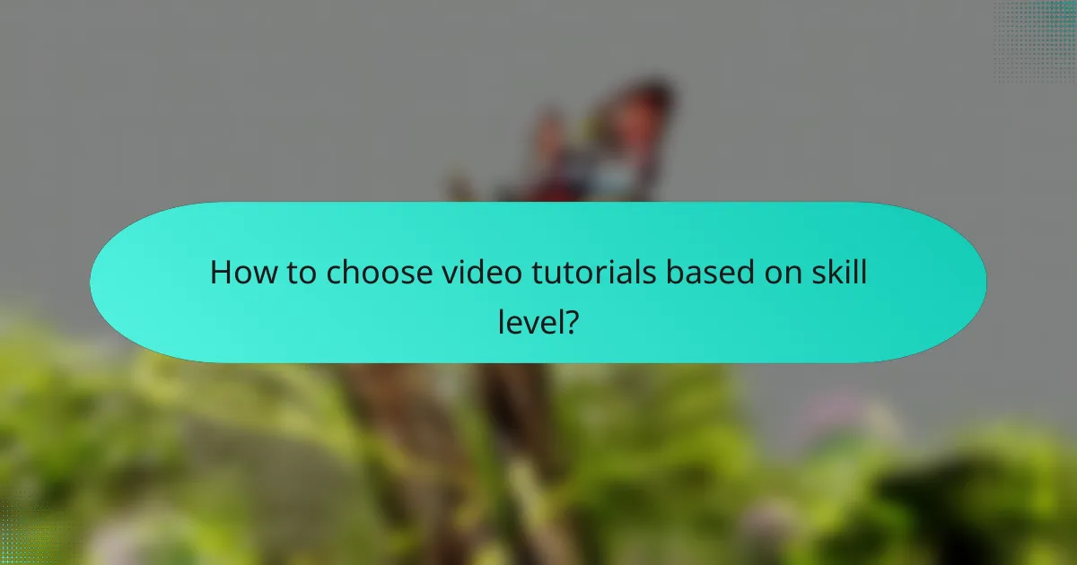 How to choose video tutorials based on skill level?