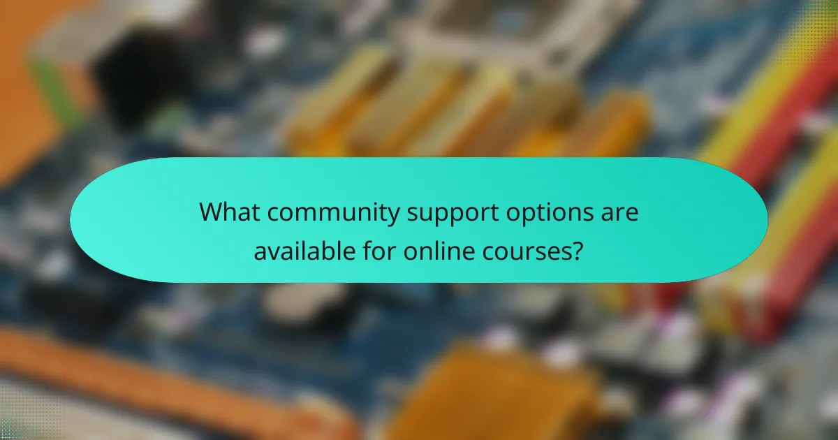 What community support options are available for online courses?