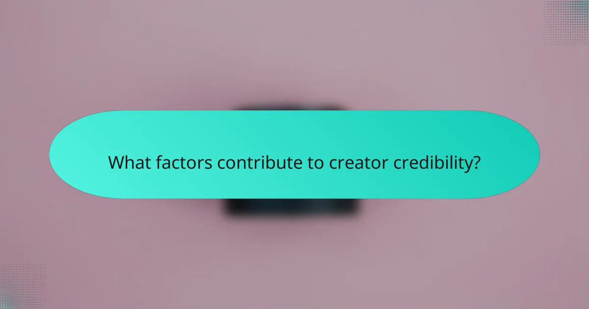 What factors contribute to creator credibility?