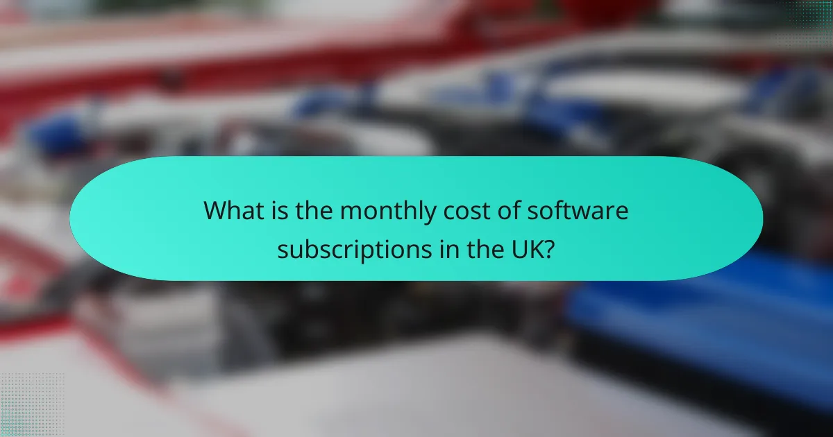 What is the monthly cost of software subscriptions in the UK?
