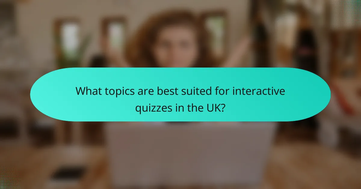 What topics are best suited for interactive quizzes in the UK?
