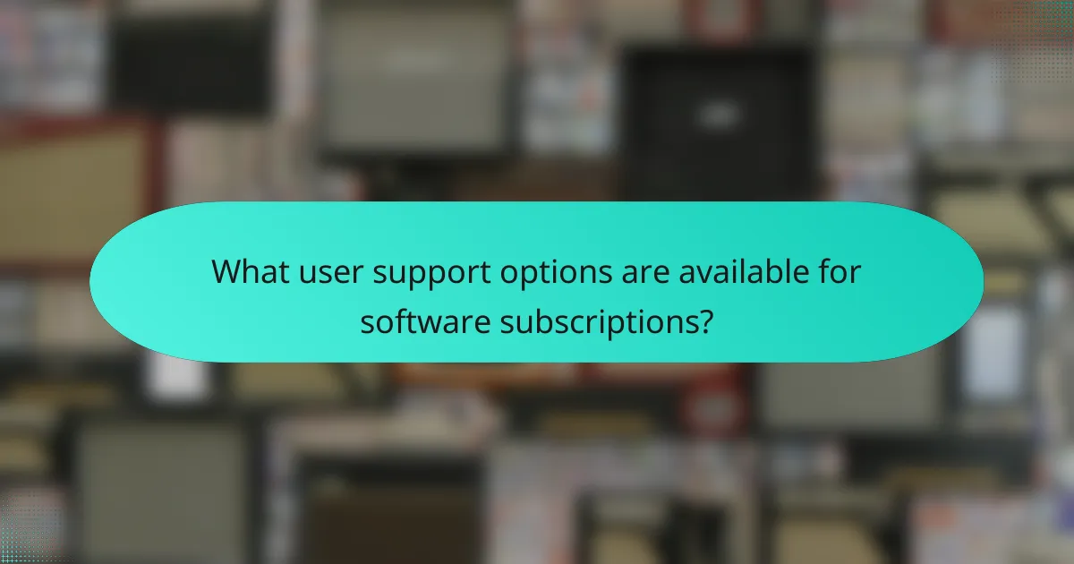 What user support options are available for software subscriptions?